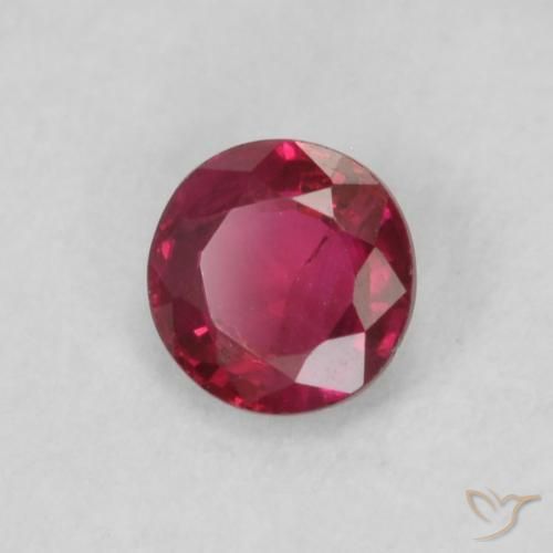 0.21 ct Red Ruby Stone, Natural Ruby in Round Facet Shape for Sale