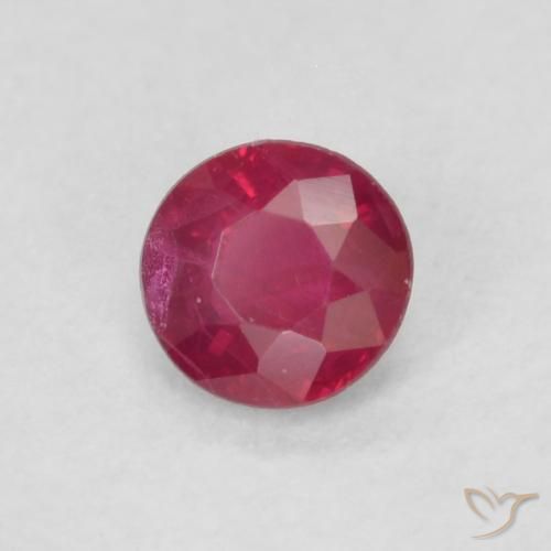 0.21 ct Red Ruby Stone, Natural Ruby in Round Facet Shape for Sale