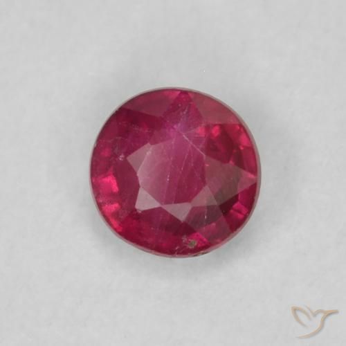 0.23 ct Red Ruby Stone, Natural Ruby in Round Facet Shape for Sale