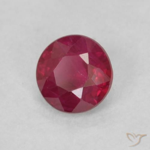 0.21 ct Red Ruby Stone, Natural Ruby in Round Facet Shape for Sale