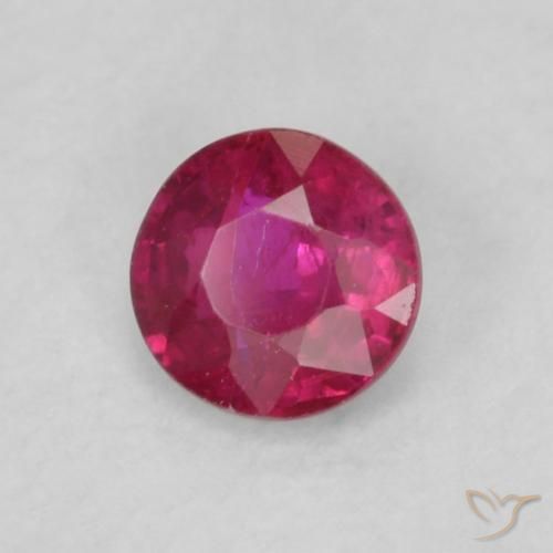 0.21 ct Red Ruby Stone, Natural Ruby in Round Facet Shape for Sale