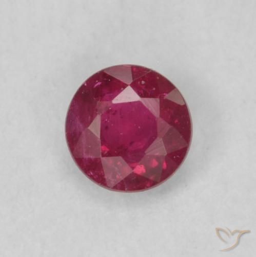 0.18ct Natural Deep Wine Red Ruby, Round, SI