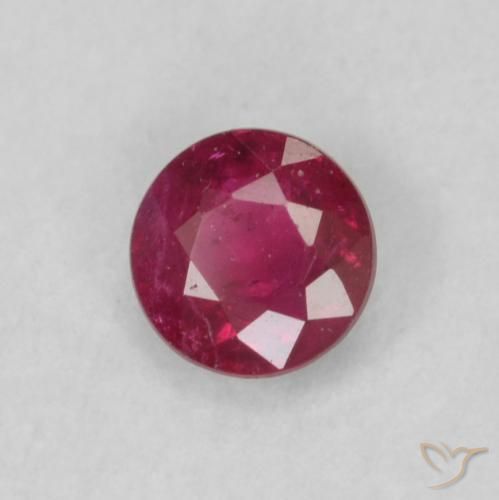 0.18 ct Red Ruby Stone, Natural Ruby in Round Facet Shape for Sale