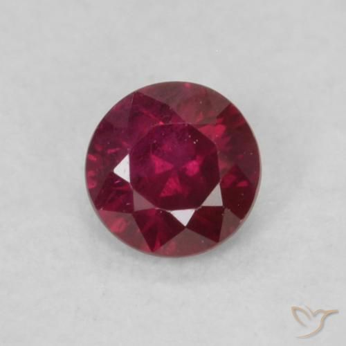 0.18ct Natural Deep Red Ruby, Round, VS-SI