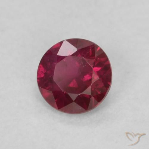 0.18 ct Red Ruby Stone, Natural Ruby in Round Facet Shape for Sale