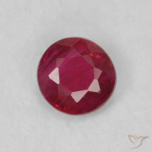 0.18ct Natural Dark Red Ruby, Round, VS-SI