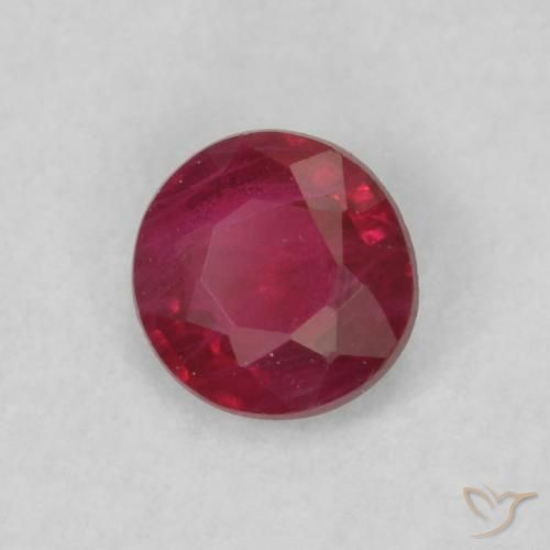0.18 ct Red Ruby Stone, Natural Ruby in Round Facet Shape for Sale