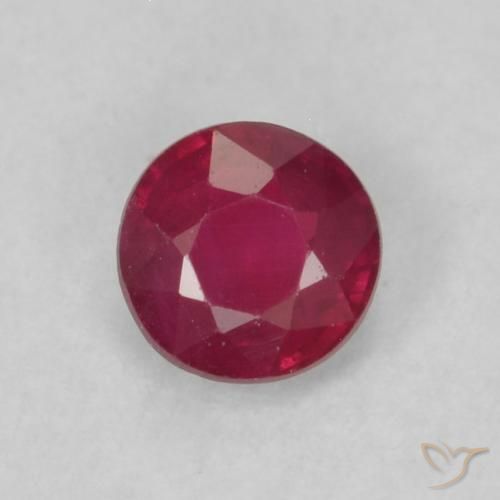 0.22ct Natural Medium Dark-Red Ruby, Round, VS