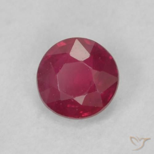 0.22 ct Red Ruby Stone, Natural Ruby in Round Facet Shape for Sale