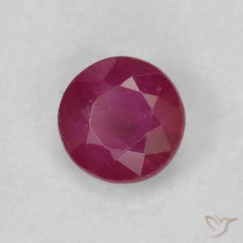 0.22 ct Red Ruby Stone, Natural Ruby in Round Facet Shape for Sale