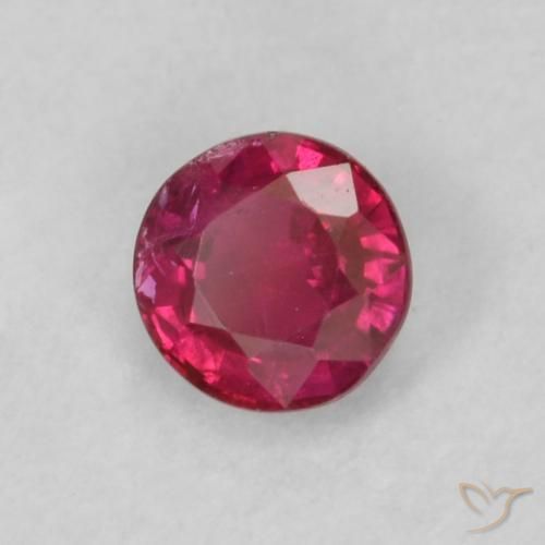 0.21 ct Red Ruby Stone, Natural Ruby in Round Facet Shape for Sale