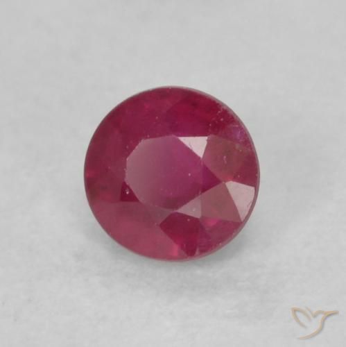 0.23 ct Red Ruby Stone, Natural Ruby in Round Facet Shape for Sale