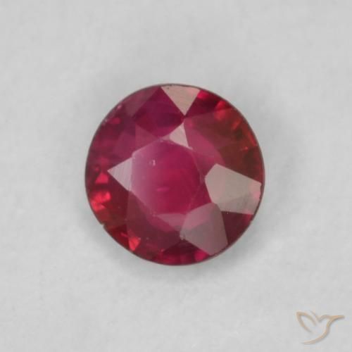 0.16 ct Red Ruby Stone, Natural Ruby in Round Facet Shape for Sale