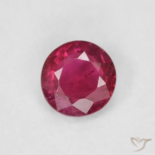 0.18ct Natural Deep Reddish Pink Ruby, Round, SI-I1