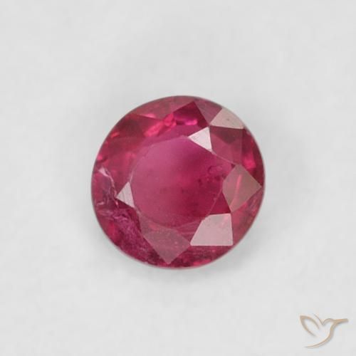 0.18 ct Red Ruby Stone, Natural Ruby in Round Facet Shape for Sale