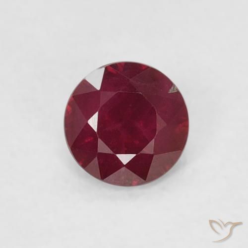 0.24ct Natural Deep Red Ruby, Round, SI-I1