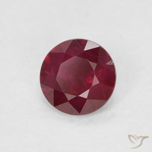 0.24 ct Red Ruby Stone, Natural Ruby in Round Facet Shape for Sale