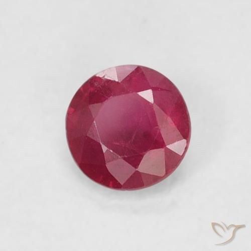 0.26 ct Red Ruby Stone, Natural Ruby in Round Facet Shape for Sale