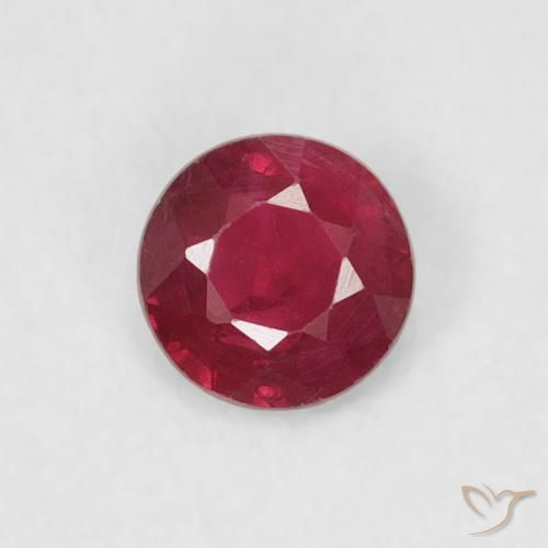 0.24ct Natural Medium Red Ruby, Round, SI-I1