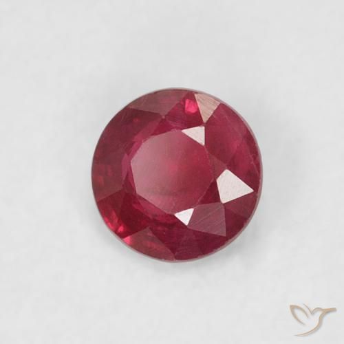 0.24 ct Red Ruby Stone, Natural Ruby in Round Facet Shape for Sale