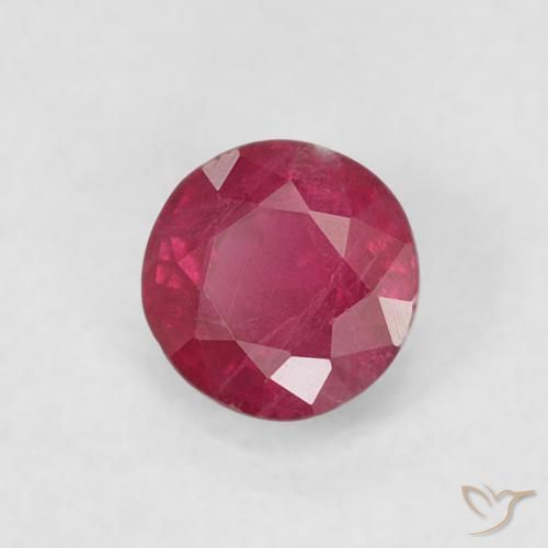 0.28 ct Red Ruby Stone, Natural Ruby in Round Facet Shape for Sale