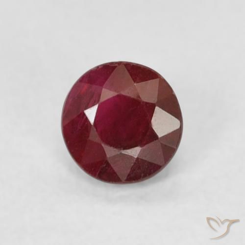 0.29ct Natural Dark Red Ruby, Round, SI-I1