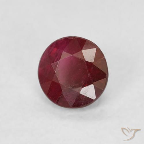 0.29 ct Red Ruby Stone, Natural Ruby in Round Facet Shape for Sale