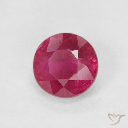 0.30 ct Red Ruby Stone, Natural Ruby in Round Facet Shape for Sale