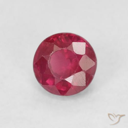 0.31 ct Red Ruby Stone, Natural Ruby in Round Facet Shape for Sale
