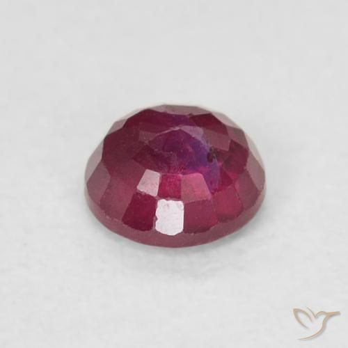 Ruby Gemstone in 4 mm (calibrated) Size for Sale, Ruby Stone in Deep Wine Red Color