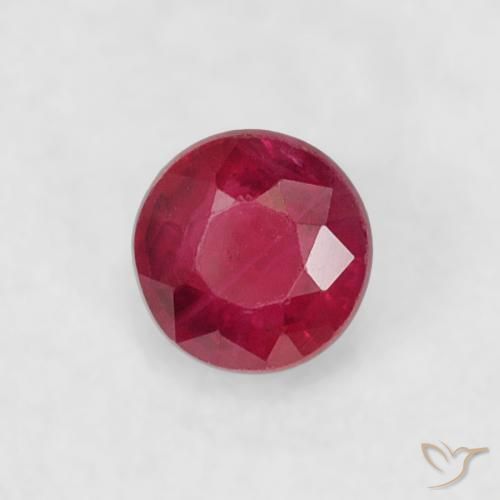 0.22ct Natural Deep Red Ruby, Round, VS