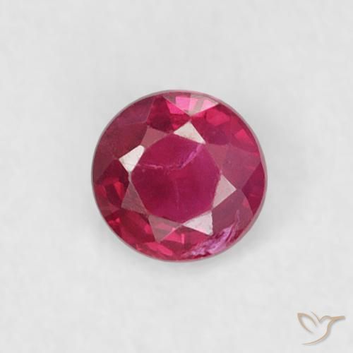 0.18ct Natural Medium Dark-Red Ruby, Round, SI