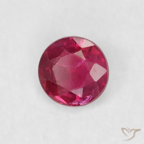 0.18 ct Red Ruby Stone, Natural Ruby in Round Facet Shape for Sale