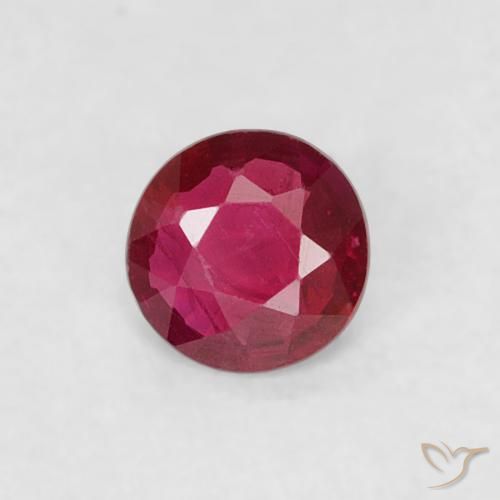 0.14ct Natural Deep Reddish Pink Ruby, Round, VS