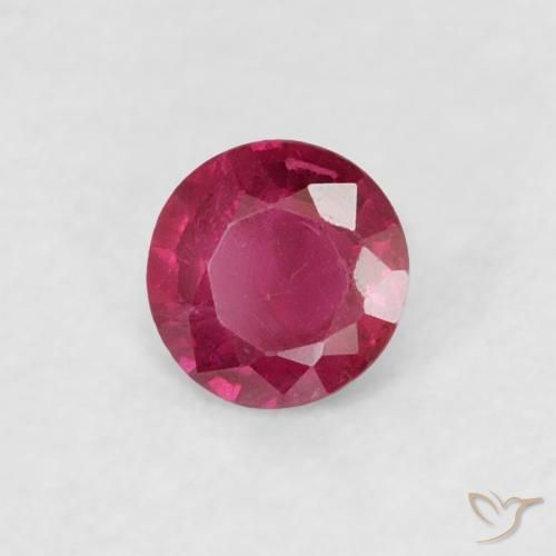 0.16 ct Red Ruby Stone, Natural Ruby in Round Facet Shape for Sale