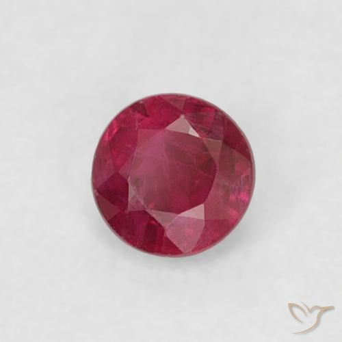 0.20 ct Red Ruby Stone, Natural Ruby in Round Facet Shape for Sale