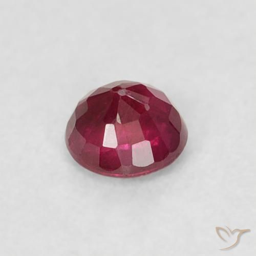 Ruby Gemstone in 3.3 mm Size for Sale, Ruby Stone in Medium Dark-Red Color