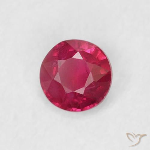 0.20 ct Red Ruby Stone, Natural Ruby in Round Facet Shape for Sale