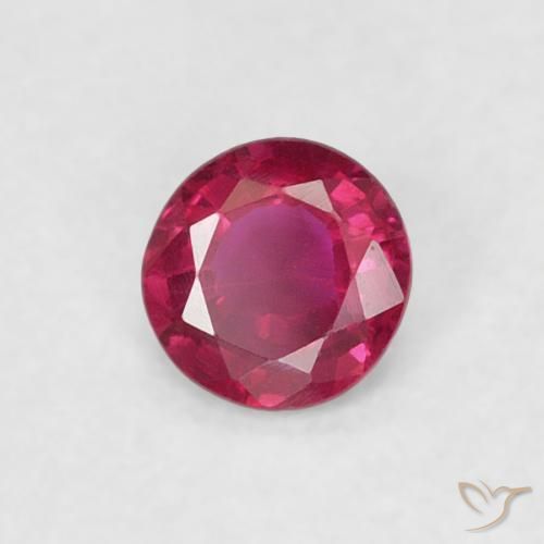 0.19 ct Red Ruby Stone, Natural Ruby in Round Facet Shape for Sale