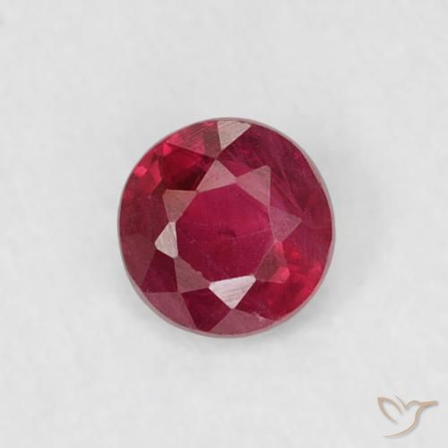 0.19ct Natural Deep Reddish Pink Ruby, Round, VS