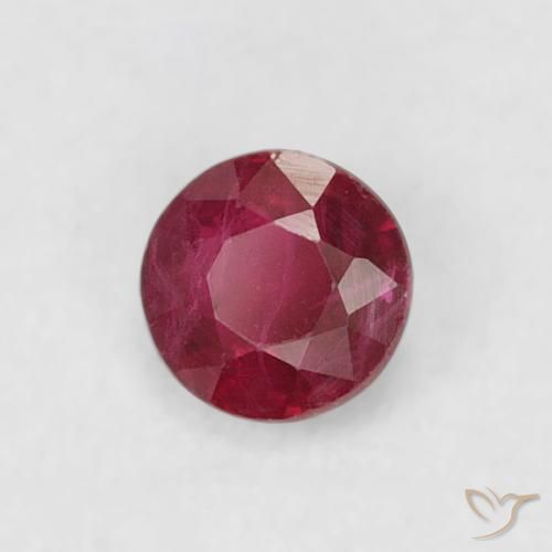 0.23 ct Red Ruby Stone, Natural Ruby in Round Facet Shape for Sale
