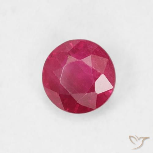 0.20 ct Red Ruby Stone, Natural Ruby in Round Facet Shape for Sale