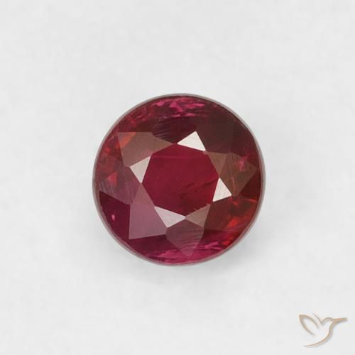 0.36ct Natural Deep Red Ruby, Round, VS