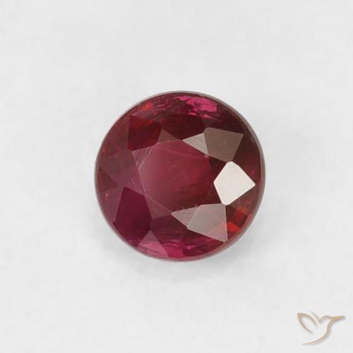 0.36 ct Red Ruby Stone, Natural Ruby in Round Facet Shape for Sale