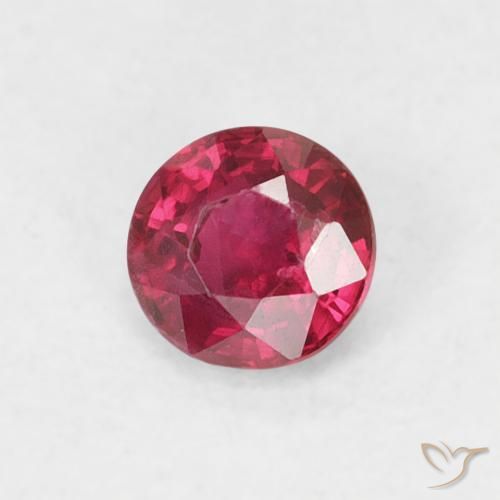 0.26 ct Red Ruby Stone, Natural Ruby in Round Facet Shape for Sale