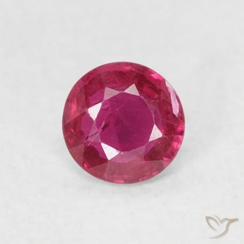 0.22ct Natural Medium Dark-Red Ruby, Round, SI-I1