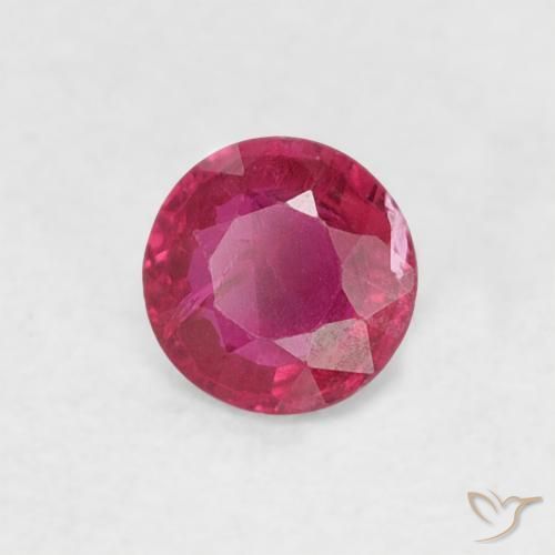 0.22 ct Red Ruby Stone, Natural Ruby in Round Facet Shape for Sale