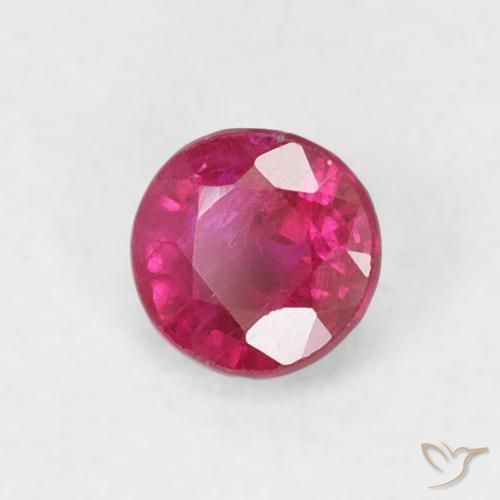 0.28 ct Red Ruby Stone, Natural Ruby in Round Facet Shape for Sale