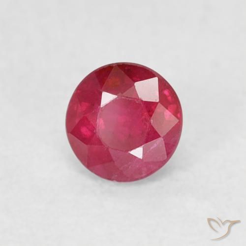0.33 ct Red Ruby Stone, Natural Ruby in Round Facet Shape for Sale