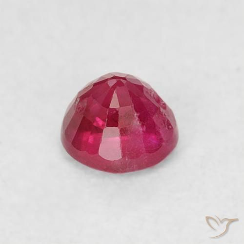 Ruby Gemstone in 3.7 mm Size for Sale, Ruby Stone in Deep Crimson Color